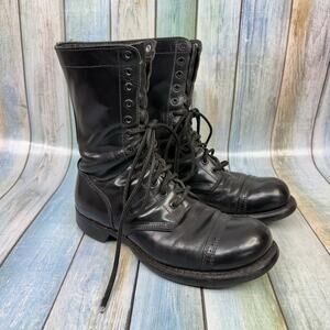 Corcoran Jump Boots Black Leather Vintage Combat Lace Up Men's Size 9.5D